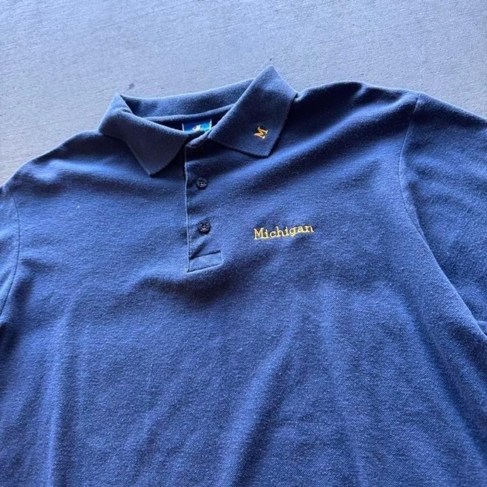 2000's Blue and Yellow Michigan polo